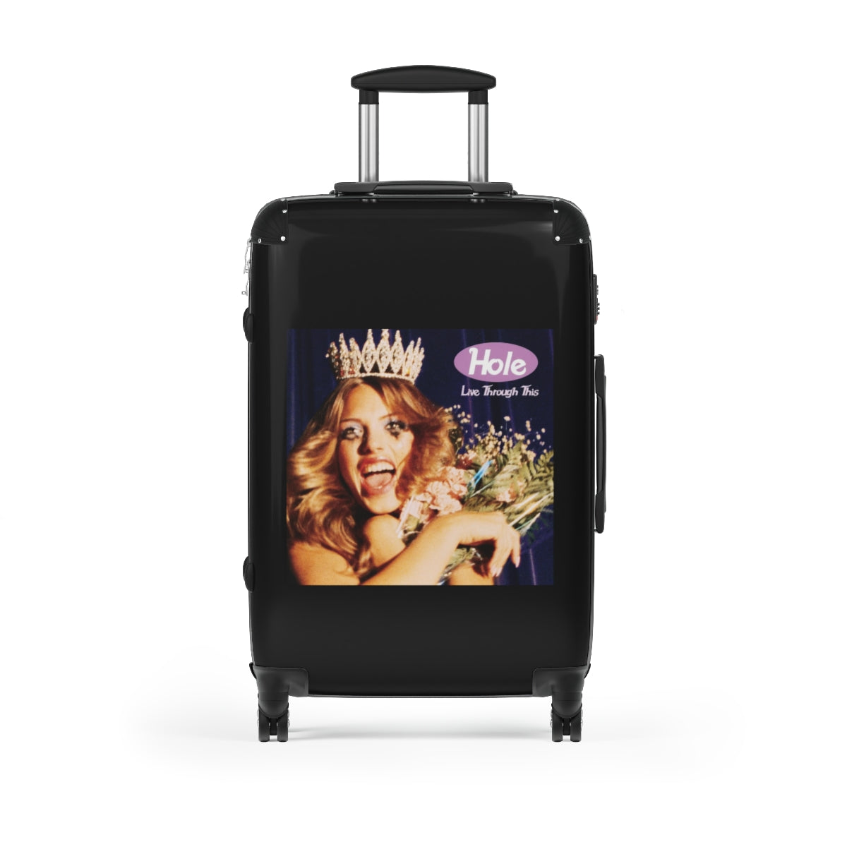 Getrott Hole Live Through This 1994 Black Cabin Suitcase Extended Storage Adjustable Telescopic Handle Double wheeled Polycarbonate Hard-shell Built-in Lock-Bags-Geotrott