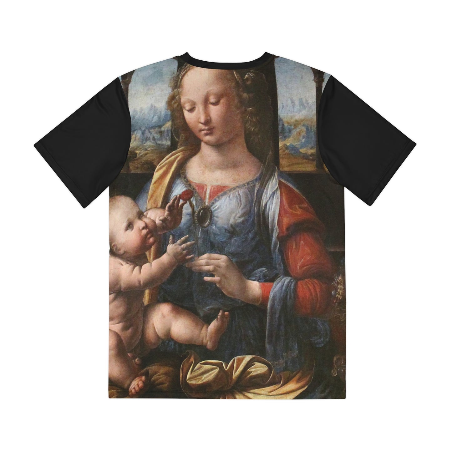 Leonardo da Vinci Madonna of the Carnation Classic Art Men's Polyester Tee (AOP)-All Over Prints-Geotrott