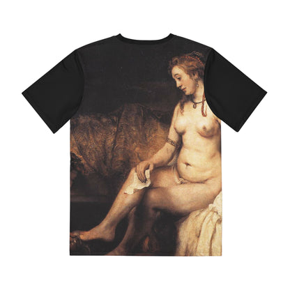 Bathsheba at Her Bath Painting by Rembrandt Classic Art Men's Polyester Tee (AOP)-All Over Prints-Geotrott