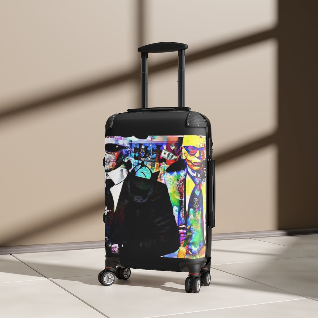 Getrott Eddy Bogaert Graffiti Art Karl Lagerfeld Cabin Suitcase Inner Pockets Extended Storage Adjustable Telescopic Handle Inner Pockets Double wheeled Polycarbonate Hard-shell Built-in Lock