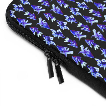 Getrott Blue Goldfish Pattern Black Laptop Sleeve-Laptop Sleeve-Geotrott