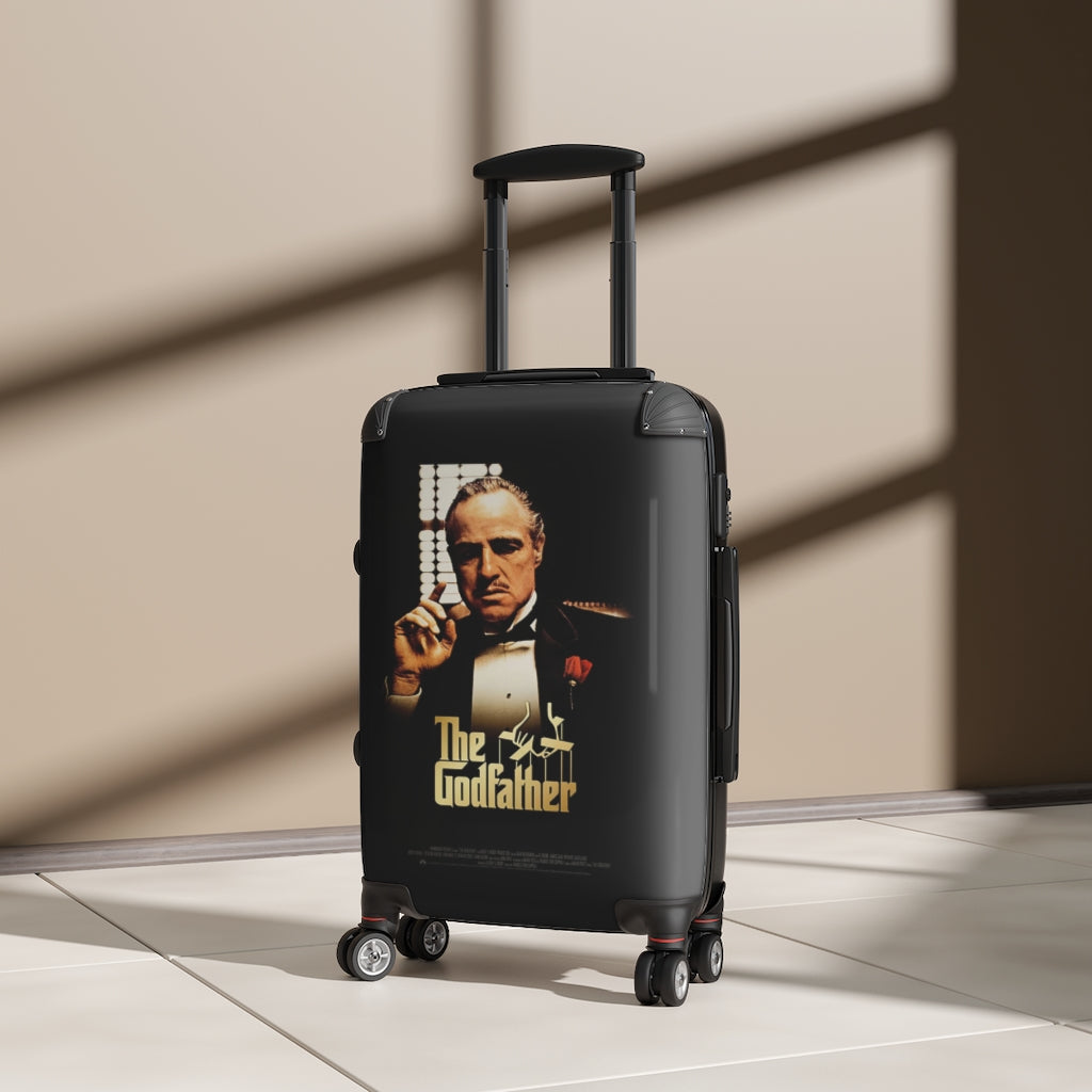 Getrott The Godfather Movie Poster Collection Cabin Suitcase Inner Pockets Extended Storage Adjustable Telescopic Handle Inner Pockets Double wheeled Polycarbonate Hard-shell Built-in Lock
