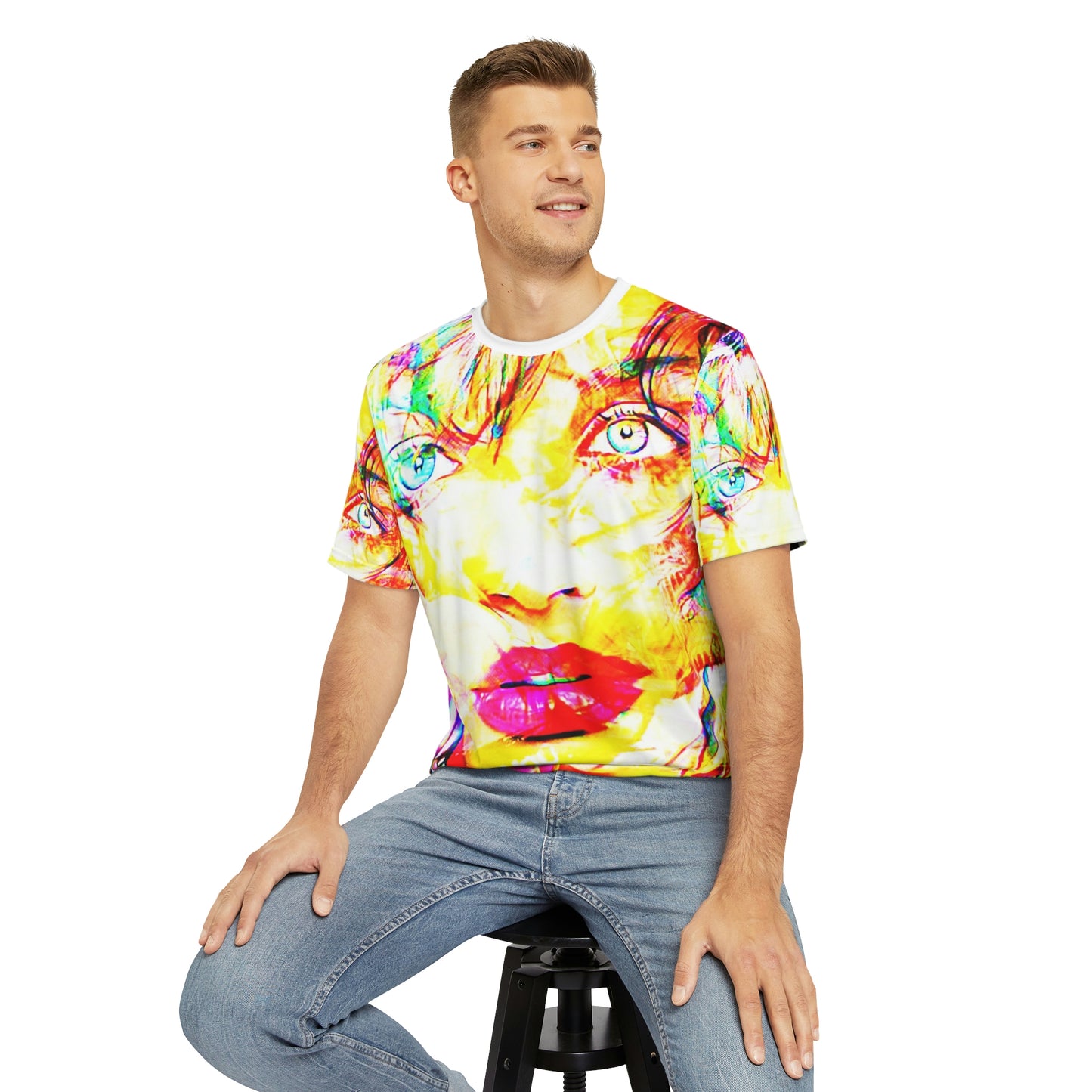 Copy of Copy of Copy of Copy of Copy of Copy of Copy of Copy of Copy of Copy of Eddy Bogaert Graffiti Bieber Statue of Liberty Art Men's Polyester Tee (AOP)-All Over Prints-Geotrott