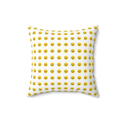 Geotrott Emojis Face with Tears of Joy White Spun Polyester Square Pillow-Home Decor-Geotrott