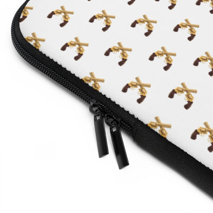 Getrott Gold Magnum Guns Pattern White Laptop Sleeve-Laptop Sleeve-Geotrott