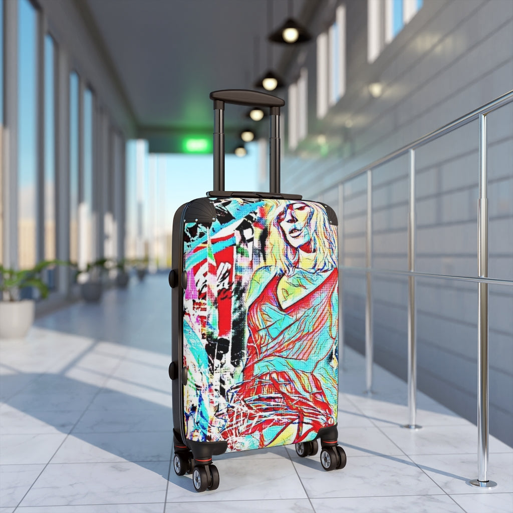 Getrott Eddy Bogaert Graffiti Art Taylor Swift like Cabin Suitcase Inner Pockets Extended Storage Adjustable Telescopic Handle Inner Pockets Double wheeled Polycarbonate Hard-shell Built-in Lock