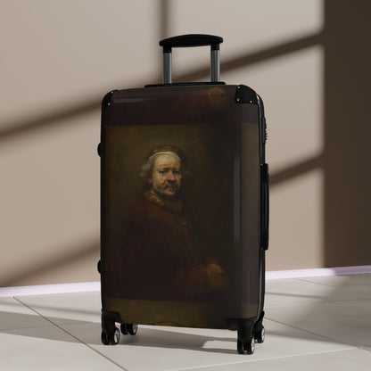 Getrott Rembrandt Self Portrait at the Age of 63 Rembrandt Black Cabin Suitcase Extended Storage Adjustable Telescopic Handle Double wheeled Polycarbonate Hard-shell Built-in Lock-Bags-Geotrott