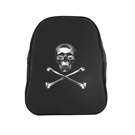 Getrott Black Skull And Bones Padded Shool Backpack Carry-On Travel Check Luggage 4-Wheel Spinner Suitcase Bag Multiple Colors and Sizes-Bags-Geotrott