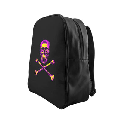 Getrott Skull and Bones Black Pink Yellow School Backpack Carry-On Travel Check Luggage 4-Wheel Spinner Suitcase Bag Multiple Colors and Sizes-Bags-Geotrott