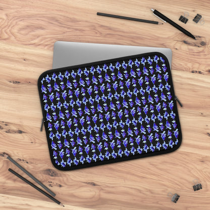 Getrott Blue Goldfish Pattern Black Laptop Sleeve-Laptop Sleeve-Geotrott