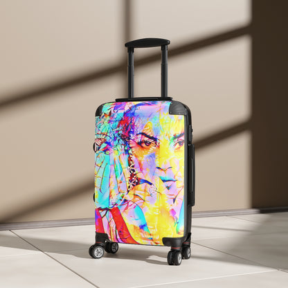 Getrott Camila Face Graffiti Art Cabin Suitcase Extended Storage Adjustable Telescopic Handle Double wheeled Polycarbonate Hard-shell Built-in Lock-Bags-Geotrott