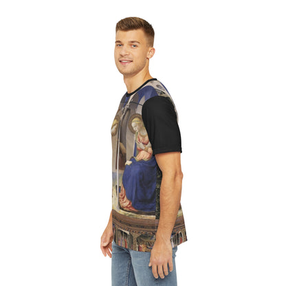 Leonardo da Vinci Annunciazione Classic Art Men's Polyester Tee (AOP)-All Over Prints-Geotrott