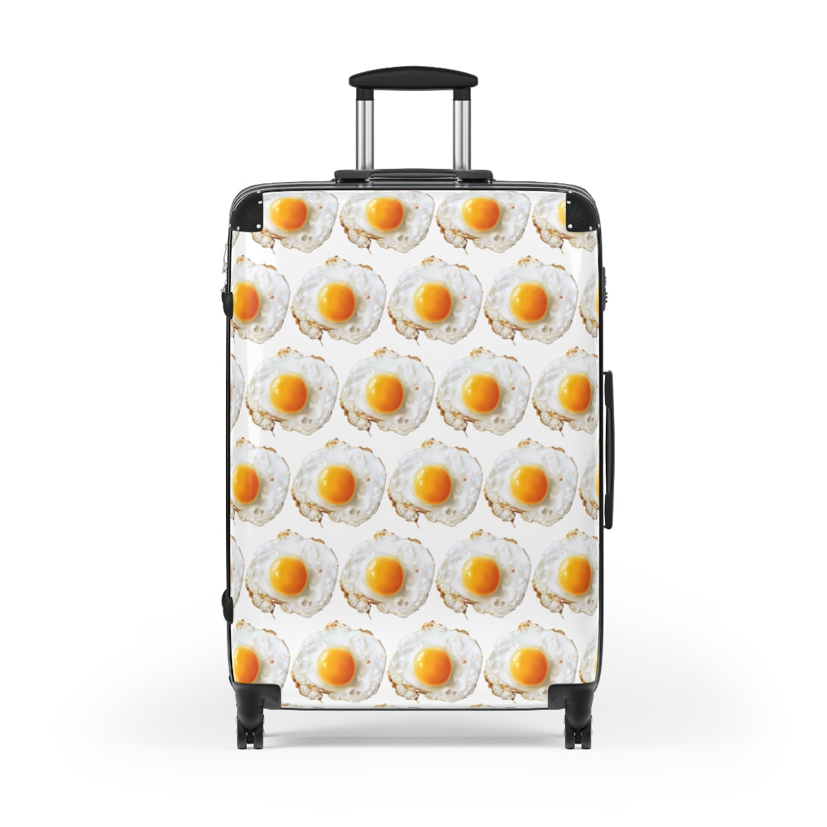 Getrott Scrambled Eggs in Microwave Black Cabin Suitcase Extended Storage Adjustable Telescopic Handle Double wheeled Polycarbonate Hard-shell Built-in Lock-Bags-Geotrott