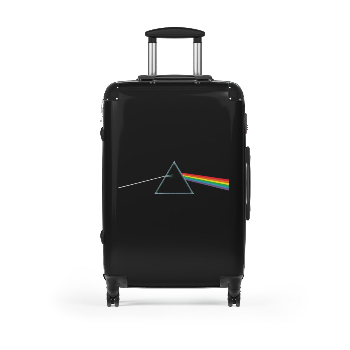 Getrott Pink Floyd Album Cover Black Cabin Suitcase Inner Pockets Extended Storage Adjustable Telescopic Handle Inner Pockets Double wheeled Polycarbonate Hard-shell Built-in Lock