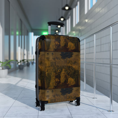 Getrott Adoration of the Magi (Leonardo) by Leonardo Da Vinci Black Cabin Suitcase Extended Storage Adjustable Telescopic Handle Double wheeled Polycarbonate Hard-shell Built-in Lock-Bags-Geotrott