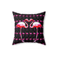 Geotrott Pink Flamingo Birds Kissing Art Spun Polyester Square Pillow
