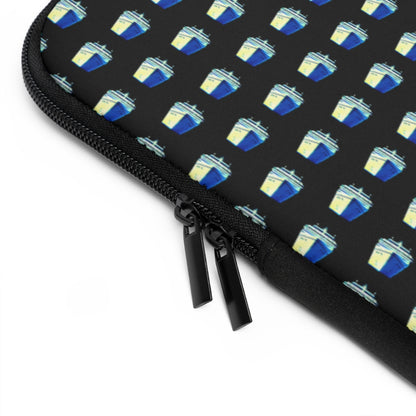 Getrott Old Blue Cruise Ships Pattern Black Laptop Sleeve-Laptop Sleeve-Geotrott