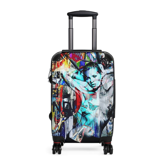 Getrott Kate Moss Graffiti Fashion Cabin Suitcase Extended Storage Adjustable Telescopic Handle Double wheeled Polycarbonate Hard-shell Built-in Lock-Bags-Geotrott