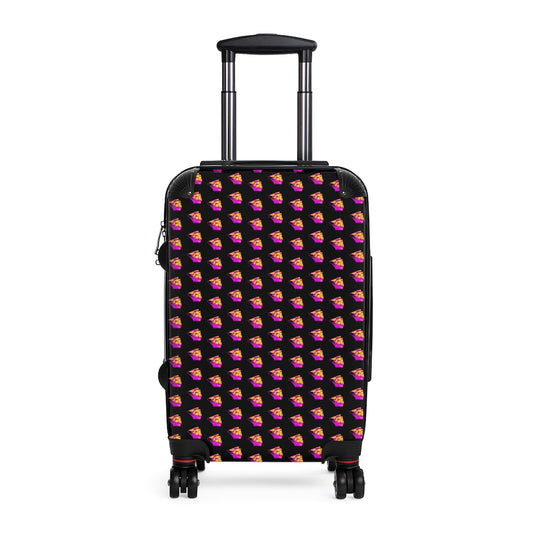 Getrott Old Sail Ships Pink Pattern Black Cabin Luggage Extended Storage Adjustable Telescopic Handle Double wheeled Polycarbonate Hard-shell Built-in Lock-Bags-Geotrott