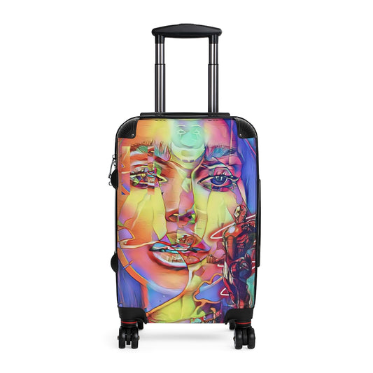 Getrott Bollywood Princes Graffiti Cabin Suitcase Extended Storage Adjustable Telescopic Handle Double wheeled Polycarbonate Hard-shell Built-in Lock-Bags-Geotrott