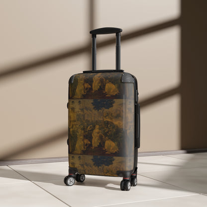 Getrott Adoration of the Magi (Leonardo) by Leonardo Da Vinci Black Cabin Suitcase Extended Storage Adjustable Telescopic Handle Double wheeled Polycarbonate Hard-shell Built-in Lock-Bags-Geotrott