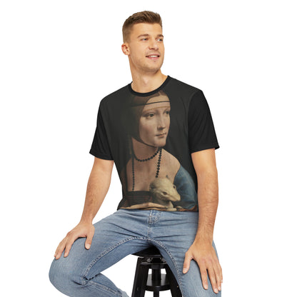 Lady with an Ermine Leonardo da Vinci Classic Art Men's Polyester Tee (AOP)-All Over Prints-Geotrott