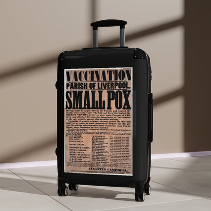 Getrott Vaccination Parish of Liverpool Small Pox World Classic Poster Black Cabin Suitcase Extended Storage Adjustable Telescopic Handle Double wheeled Polycarbonate Hard-shell Built-in Lock-Bags-Geotrott