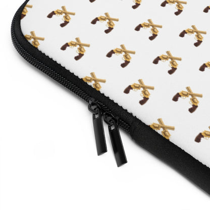 Getrott Gold Magnum Guns Pattern White Laptop Sleeve-Laptop Sleeve-Geotrott