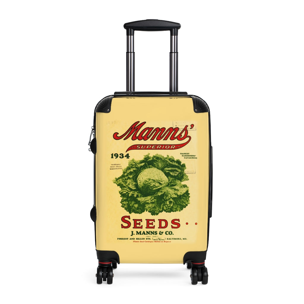 Getrott Manns Superior Seeds Catalogue Farm Collection Cabin Suitcase Inner Pockets Extended Storage Adjustable Telescopic Handle Inner Pockets Double wheeled Polycarbonate Hard-shell Built-in Lock
