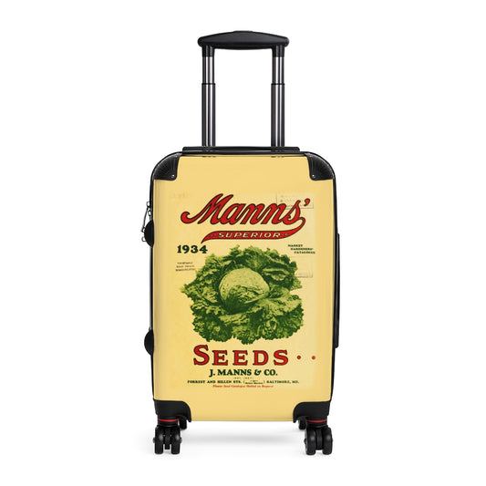 Getrott Manns Superior Seeds Catalogue Farm Collection Cabin Suitcase Extended Storage Adjustable Telescopic Handle Double wheeled Polycarbonate Hard-shell Built-in Lock-Bags-Geotrott