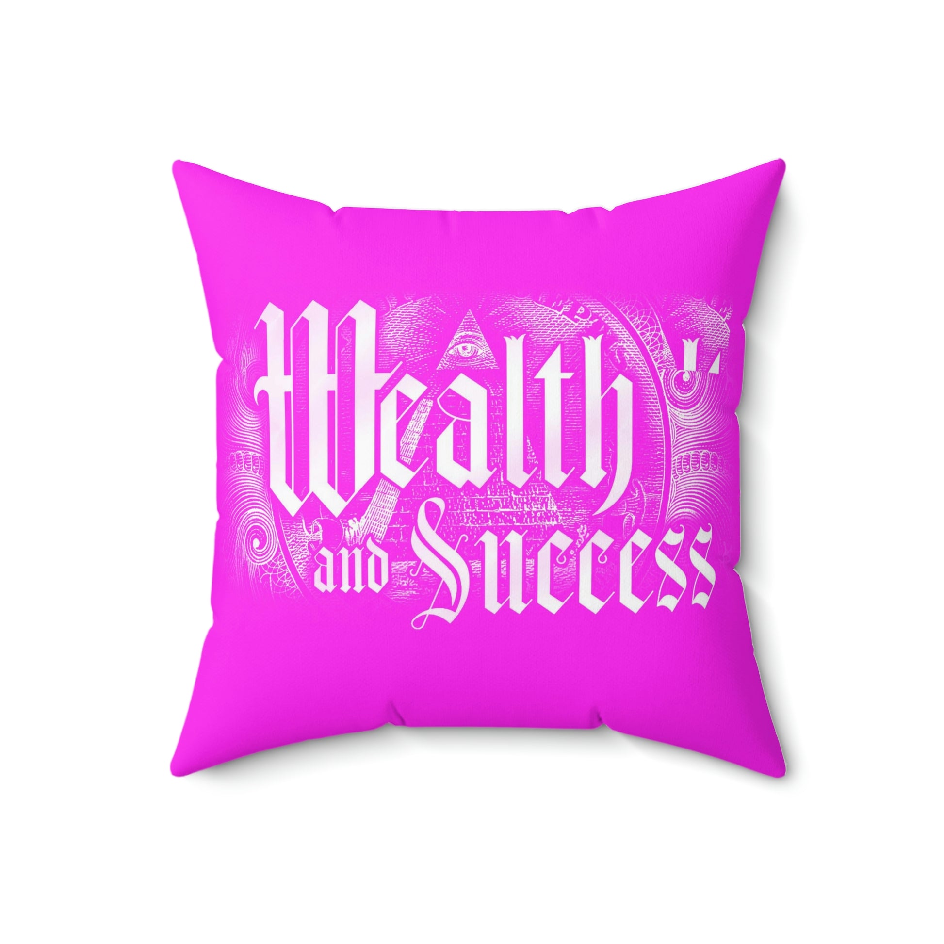 Geotrott Wealth and Success Motivational Pink Spun Polyester Square Pillow