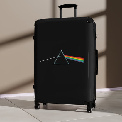 Getrott Pink Floyd Album Cover Black Cabin Suitcase Extended Storage Adjustable Telescopic Handle Double wheeled Polycarbonate Hard-shell Built-in Lock-Bags-Geotrott