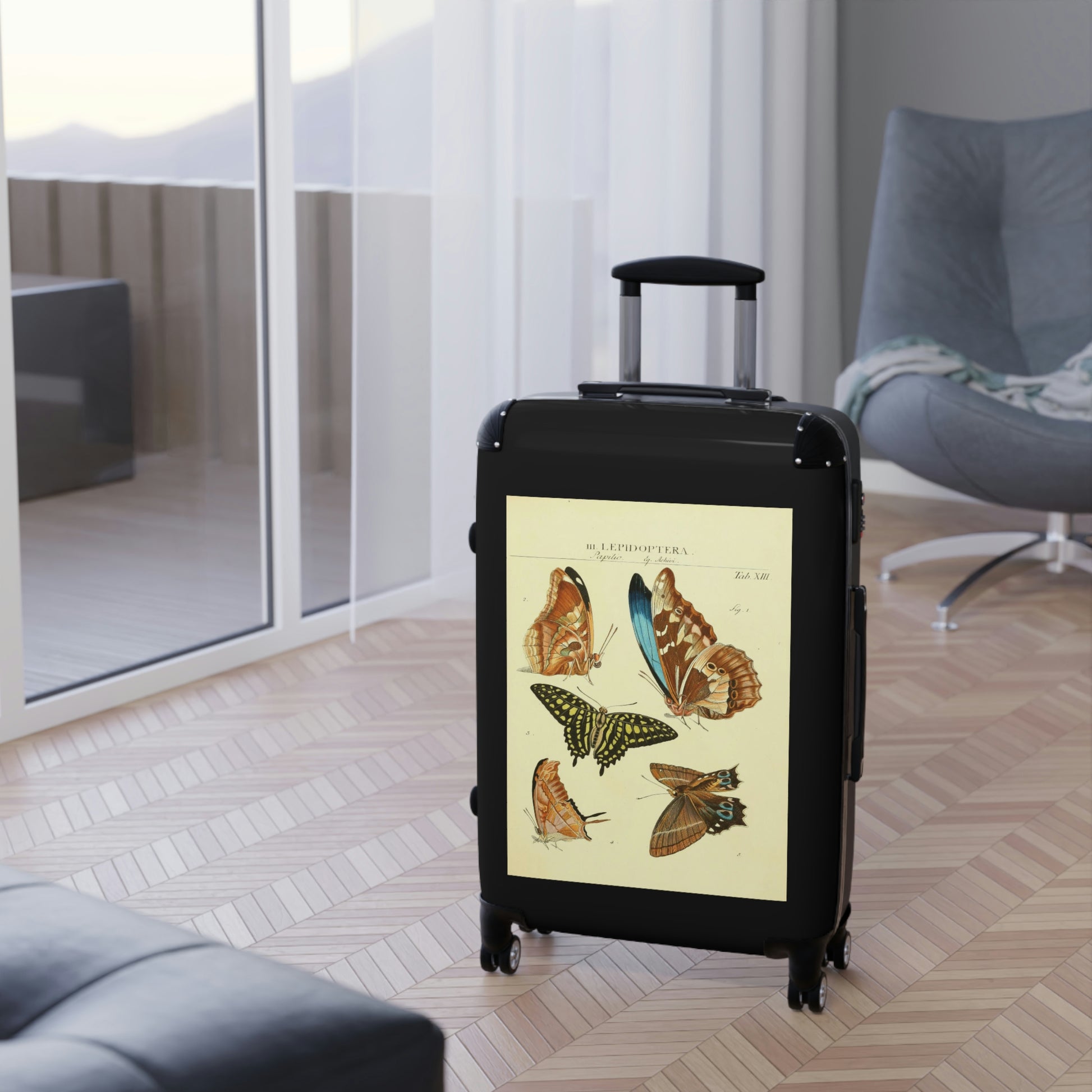 Getrott Butterflies Macrolepidopteran Rhopalocera Lepidoptera Papilic Achivi Cabin Suitcase Rolling Luggage Inner Pockets Extended Storage Adjustable Telescopic Handle Inner Pockets Double wheeled Polycarbonate Hard-shell Built-in Lock