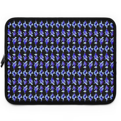 Getrott Blue Goldfish Pattern Black Laptop Sleeve-Laptop Sleeve-Geotrott