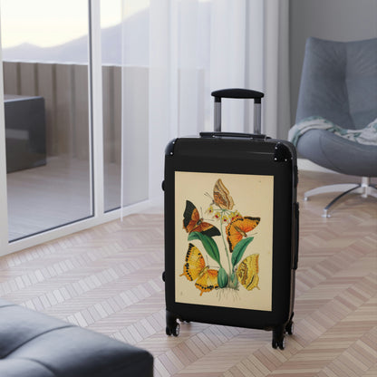 Getrott Butterflies Macrolepidopteran Rhopalocera Yellow Lepidoptera Cabin Suitcase Rolling Luggage Extended Storage Adjustable Telescopic Handle Double wheeled Polycarbonate Hard-shell Built-in Lock-Bags-Geotrott