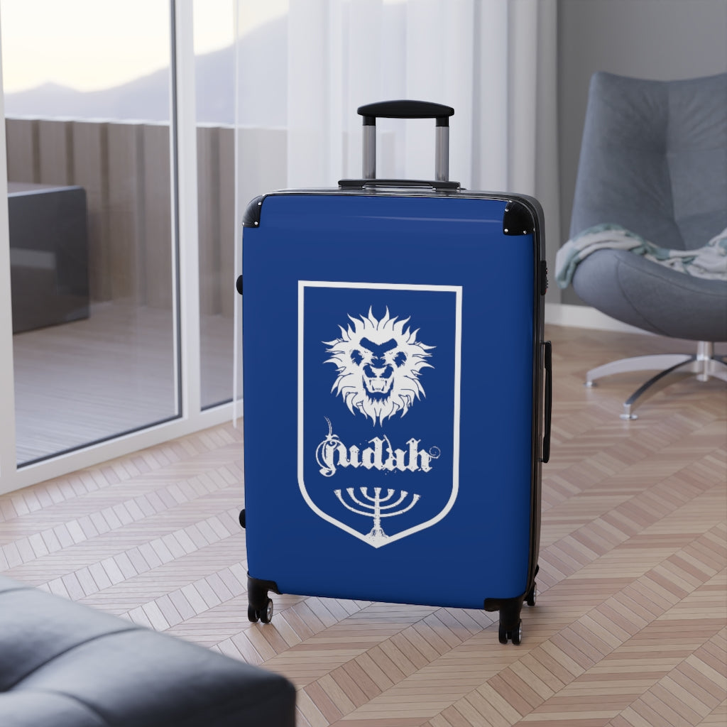 Getrott Tribes of Israel Judah Blue Cabin Suitcase Extended Storage Adjustable Telescopic Handle Double wheeled Polycarbonate Hard-shell Built-in Lock-Bags-Geotrott