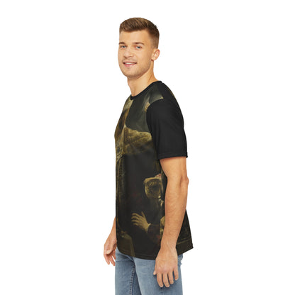 Belshazzars Feast Painting by Rembrandt Classic Art Men's Polyester Tee (AOP)-All Over Prints-Geotrott