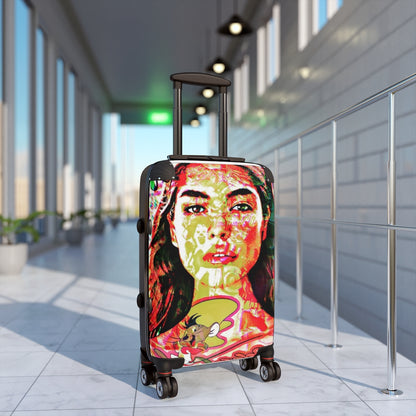 Getrott Latins Star Graffiti Girl Cabin Suitcase Extended Storage Adjustable Telescopic Handle Double wheeled Polycarbonate Hard-shell Built-in Lock-Bags-Geotrott