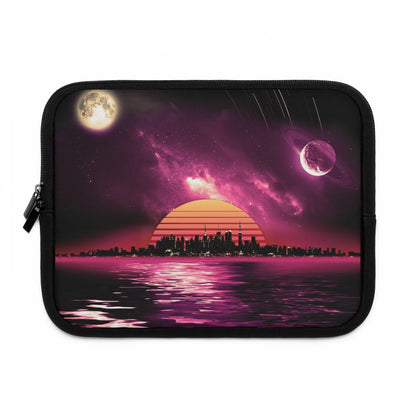 Getrott Space City Sunset Red Black Laptop Sleeve-Laptop Sleeve-Geotrott