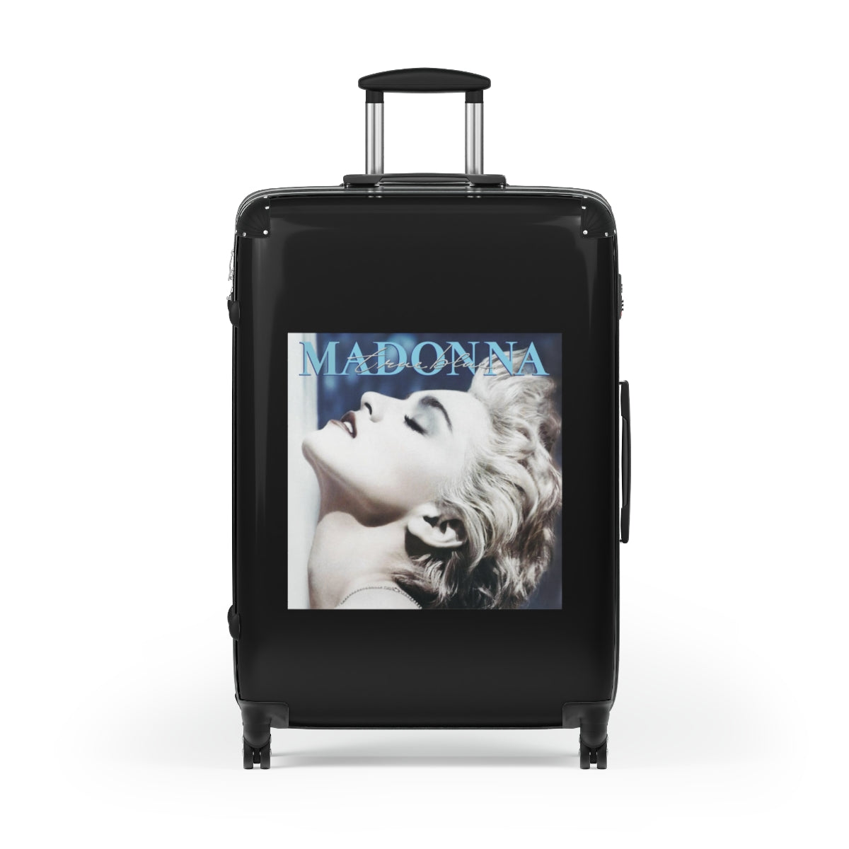 Getrott Madonna True Blue 1986 Black Cabin Suitcase Extended Storage Adjustable Telescopic Handle Double wheeled Polycarbonate Hard-shell Built-in Lock-Bags-Geotrott