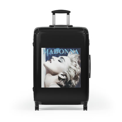 Getrott Madonna True Blue 1986 Black Cabin Suitcase Extended Storage Adjustable Telescopic Handle Double wheeled Polycarbonate Hard-shell Built-in Lock-Bags-Geotrott