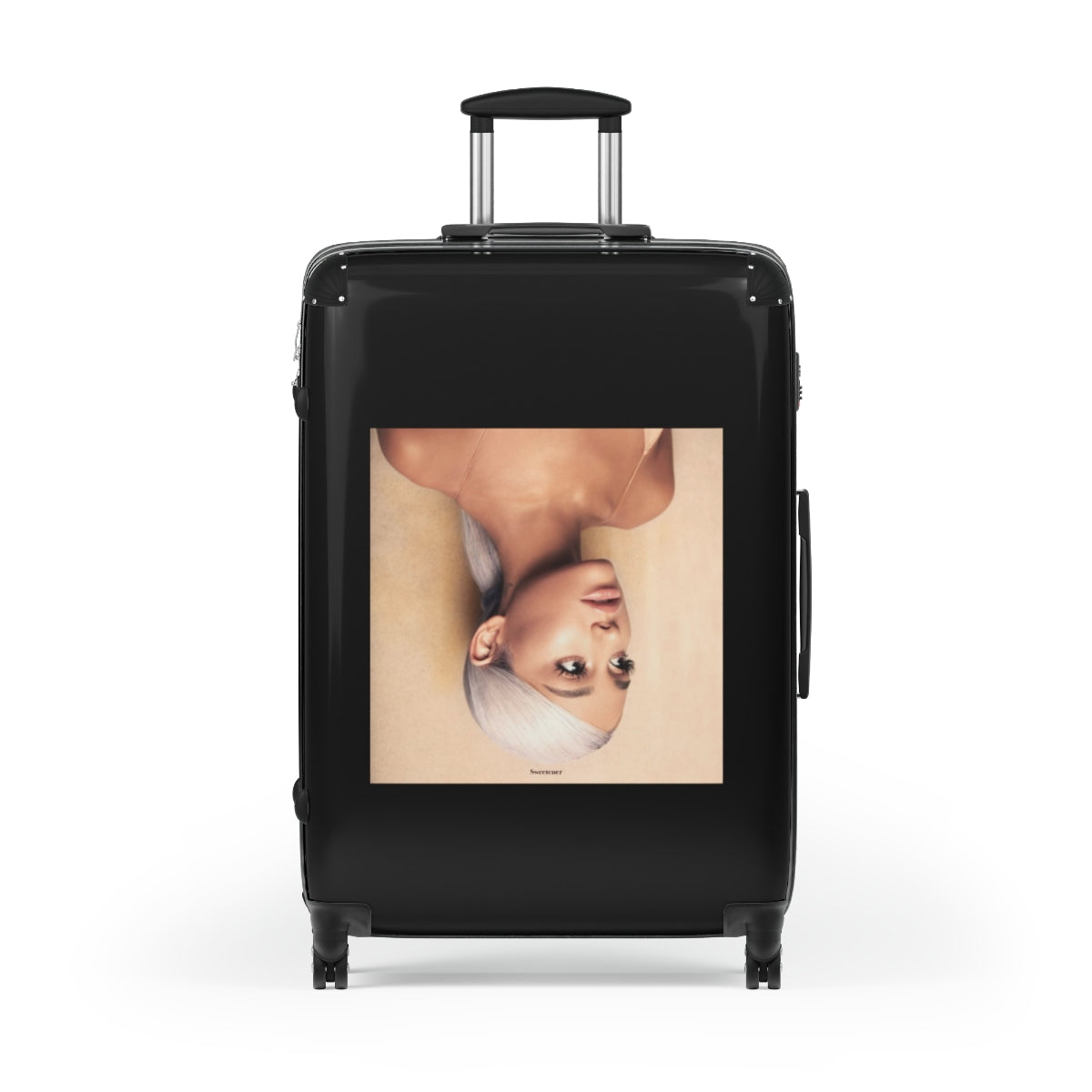 Getrott Ariana Grande Sweetener 2018 Black Cabin Suitcase Extended Storage Adjustable Telescopic Handle Double wheeled Polycarbonate Hard-shell Built-in Lock-Bags-Geotrott
