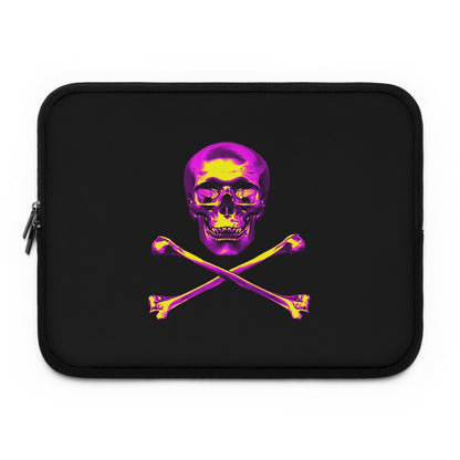 Getrott Pink Skull and Bones Black Laptop Sleeve-Laptop Sleeve-Geotrott