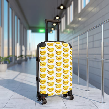 Getrott Banana Fruit Print Pattern Cabin Suitcase Extended Storage Adjustable Telescopic Handle Double wheeled Polycarbonate Hard-shell Built-in Lock-Bags-Geotrott