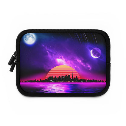 Getrott Space City Sunset Purple Black Laptop Sleeve-Laptop Sleeve-Geotrott