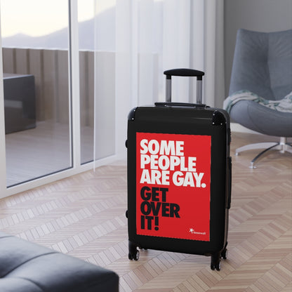 Getrott Some People are Gay Get Over It Stonewall World Classic Poster Black Cabin Suitcase Extended Storage Adjustable Telescopic Handle Double wheeled Polycarbonate Hard-shell Built-in Lock-Bags-Geotrott