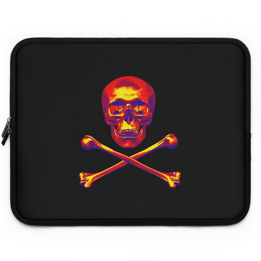 Getrott Blue Red Yellow Skull and Bones Black Laptop Sleeve