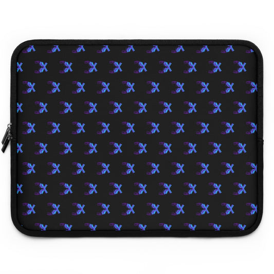 Getrott Blue Magnum Guns Pattern Black Laptop Sleeve-Laptop Sleeve-Geotrott