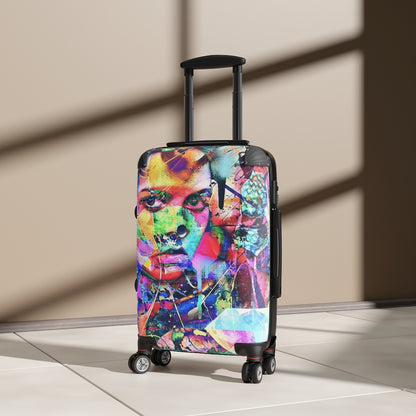 Getrott Eddy Bogaert Graffiti Art Girl Face 7 Cabin Suitcase Extended Storage Adjustable Telescopic Handle Double wheeled Polycarbonate Hard-shell Built-in Lock-Bags-Geotrott