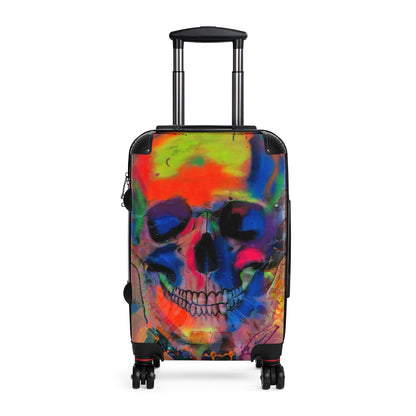 Getrott Eddy Bogaert Halloween Skull Graffiti Art Collection Poster 2 Black Cabin Suitcase Extended Storage Adjustable Telescopic Handle Double wheeled Polycarbonate Hard-shell Built-in Lock-Bags-Geotrott